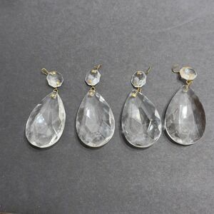 Crystal Set of 4 Chandelier Pendant  Almond Shape 2.5" Drop Replacements Crafts